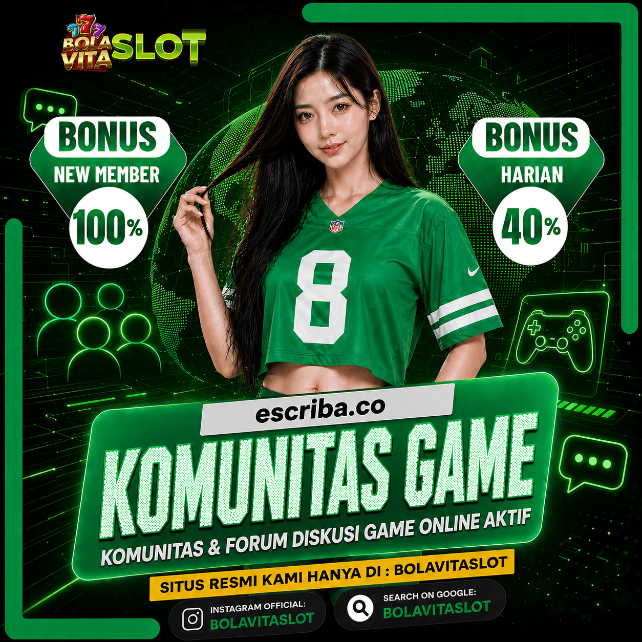 Thumbnail 1 of 3, Poster, BOLAVITASLOT ✦ Komunitas & Forum Diskusi Game Online Aktif designed and sold by BOLAVITASLOT.